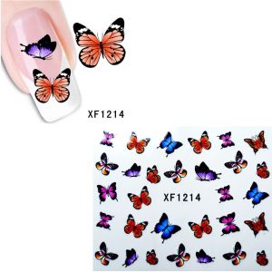 Маленькие наклейки на ногти с бабочками.