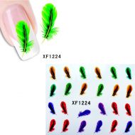 Наклейки для ногтей с изображением перьев.