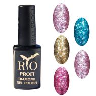 Rio Profi Diamond Gel Polish - Гель-лак с блестками (линейка ярких оттенков).