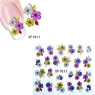 Переводные наклейки для ногтей с цветами.
